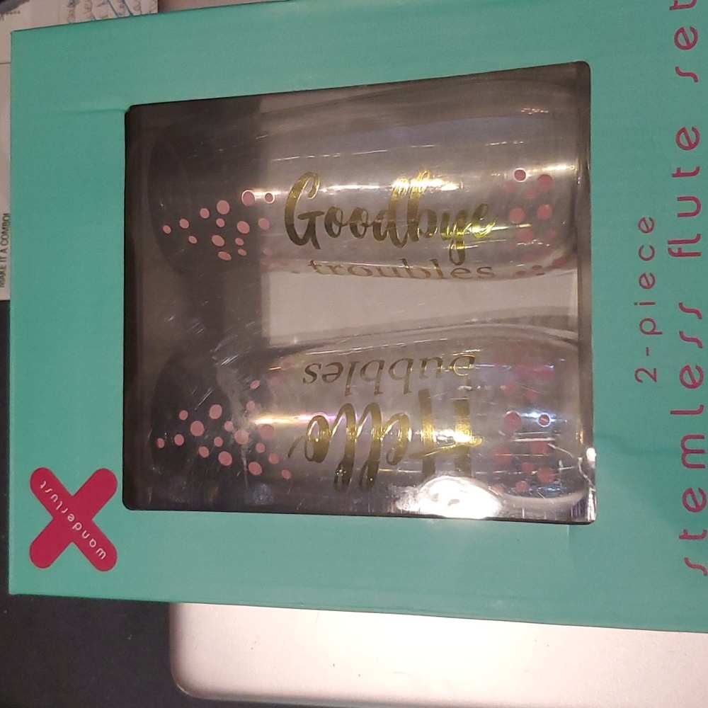 2pc Stemless Champagne Flutes